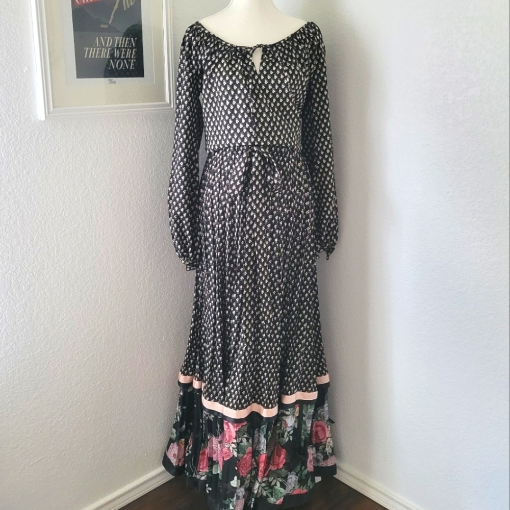 Vintage 70s Chessa Davis Rare Matching Set Peddler's Skirt & Matching Top Boho